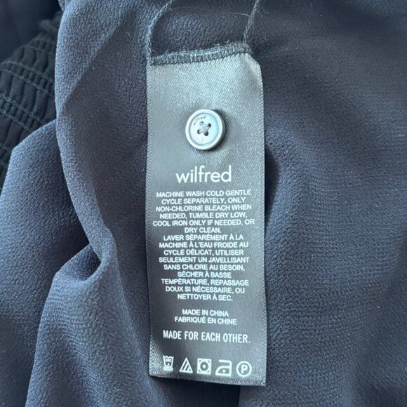 Aritzia Wilfred Semi-Sheer Black Chiffon Wuthering Blouse - Size L - Picture 6 of 6